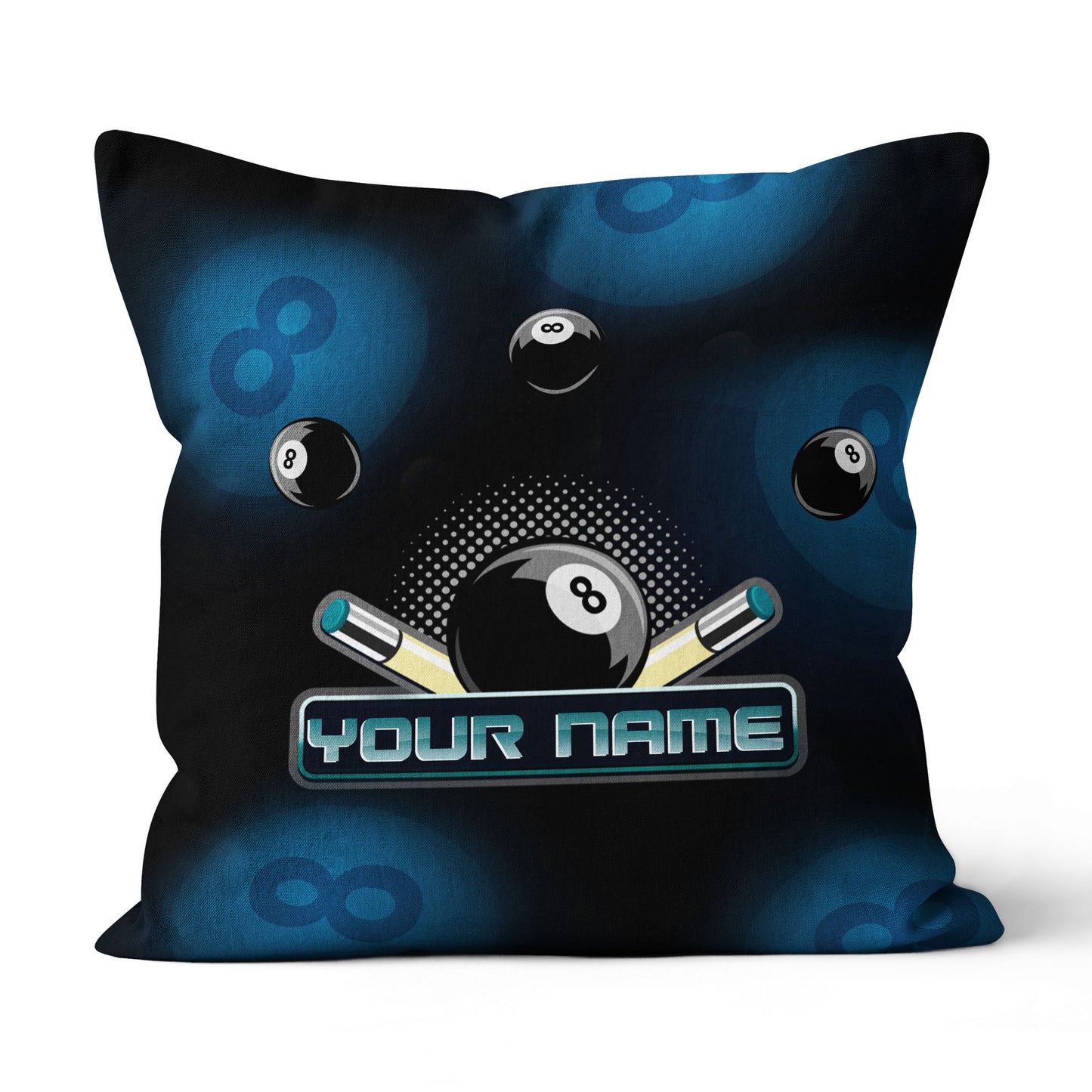 Custom Black Billiard Balls Cue 3D Printed Pillow, Billiard Throw Pillow TDM0743