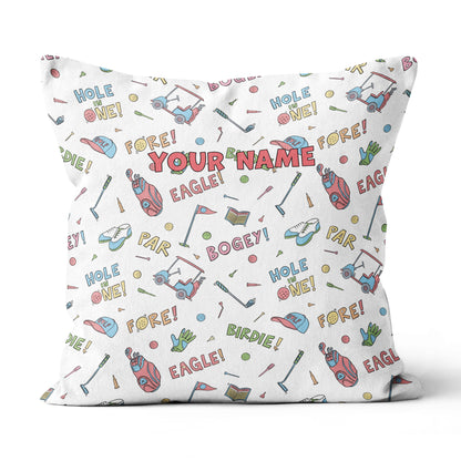 Colorful Funny Golf Elements Custom Throw Pillow Personalized Golf Gifts LDT1141