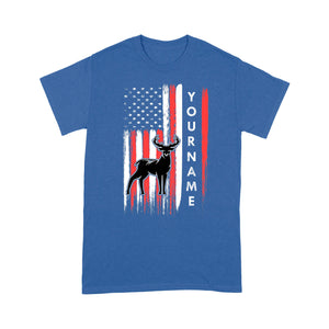 American flag deer hunting custom name shirt, personalized deer hunting apparel T-shirt- NQS1206