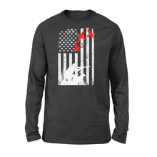 Load image into Gallery viewer, Duck hunting american flag, duck hunting dog NQSD39 - Standard Long Sleeve