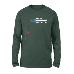 Walleye fishing US flag fishing rod shirts