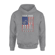 Load image into Gallery viewer, American flag fisherman kayak fishing custom name US fishing rod D05 NQS1244 - Standard Hoodie