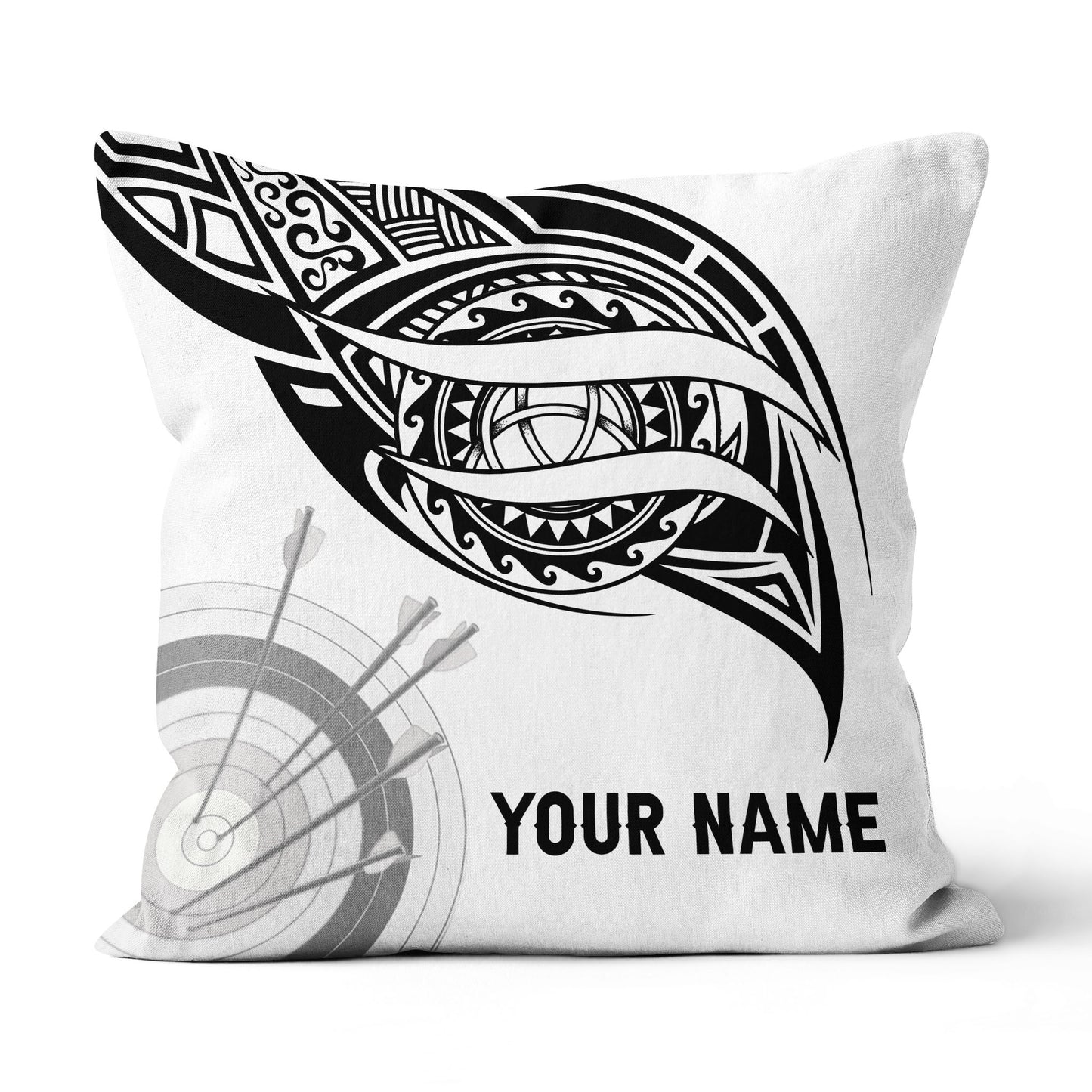 Custom Black White Archery Target Pillow, Archery Throw Pillows Gifts TDM0796