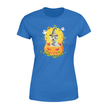 Load image into Gallery viewer, Custom photo dog halloween pumpkin personalized women&#39;s t-shirt