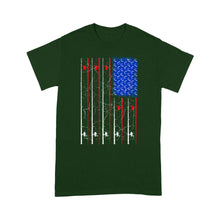 Load image into Gallery viewer, American US Flag Fishing Rod Shirt, Fisherman Gift D06 NQSD302- Standard T-shirt