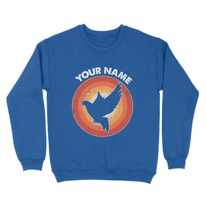 Dove Retro Vintage Sunset Custom Name Shirt, Dove Hunting Shirt, Gift for Dove Lover, Bird Lover Standard Sweatshirt FSD2351D08