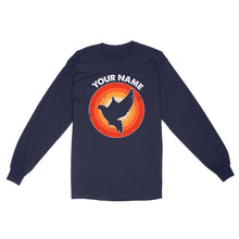 Load image into Gallery viewer, Dove Retro Vintage Sunset Custom Name Shirt, Dove Hunting Shirt, Gift for Dove Lover, Bird Lover Standard Long Sleeve FSD2351D08