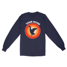 Load image into Gallery viewer, Goose Retro Vintage Sunset Custom Name Shirt, Goose Hunting Shirt, Personalized Gift for Goose Bird Lover Standard Long Sleeve FSD2347D08