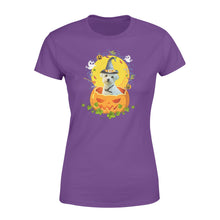 Load image into Gallery viewer, Custom photo dog halloween pumpkin personalized women&#39;s t-shirt