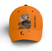 Load image into Gallery viewer, Ruffed Grouse Hunting Dog Blaze Orange Custom Name Hat for Men, Choose hunting dog breeds FSD3991