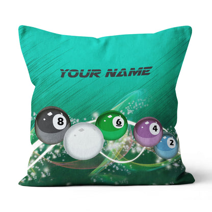 Personalized 3D Green Billiards Balls Pillow Custom Pillow Pool Billiard TDM0779