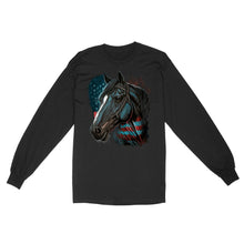 Load image into Gallery viewer, Quarter Horse American Flag Long sleeve, Patriotic Horse Lovers Gifts IPHW3873