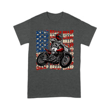 Load image into Gallery viewer, Patriotic Motorcycle Men T-shirt - Braap American Flag Biker Tee - Cool Motocross Racing Shirt| NMS252 A01