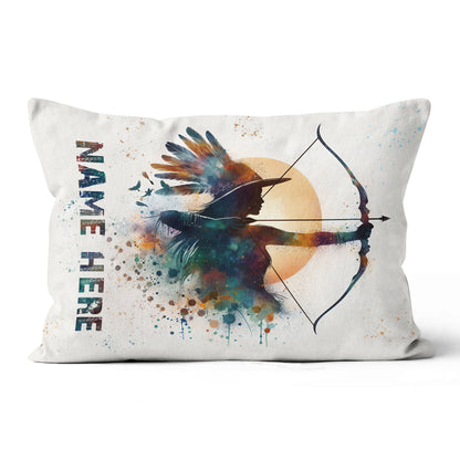 Personalized Watercolor Woman Archer Archery Pillow Custom Archery Gifts VHM0931