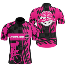 Load image into Gallery viewer, Personalized Pink men cycling jersey Biking team athletes tops UPF50+ road gear with 3 pockets| SLC62
