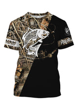 Load image into Gallery viewer, Carp Personalized fishing tattoo camo all-over print long sleeve, T-shirt, Hoodie, Zip up hoodie - FSA6B Black version