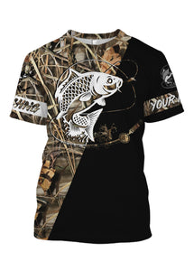 Carp Personalized fishing tattoo camo all-over print long sleeve, T-shirt, Hoodie, Zip up hoodie - FSA6B Black version