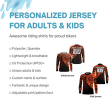 Load image into Gallery viewer, Custom orange motocross jersey UV protect kid&amp;adult dirt bike sprocket chain MX racing off-road| NMS891