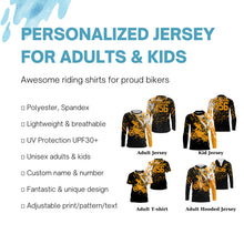 Load image into Gallery viewer, Personalized dirt bike jersey adult&amp;kid UPF30+ Motocross MX racing off-road motorcycle - Orange| NMS908