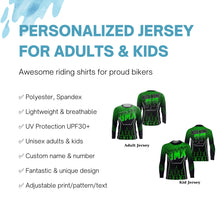 Load image into Gallery viewer, Green adult kid BMX jersey UPF30+ Custom extreme bike shirt cycling gear bicycle motocross racewear| SLC52