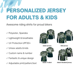 Personalized Camo MTB jersey UPF30+ adult kid mountain bike shirt offroad cycling bicycle racewear| SLC47