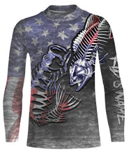 Load image into Gallery viewer, Bass Skeleton fishing UV protection quick dry Customize name long sleeves fishing shirts UPF 30+ TMTS006