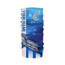 Load image into Gallery viewer, Wahoo Fishing Custom Blue Long sleeve performance Fishing Shirts, Wahoo Fishing apparel TMTS016