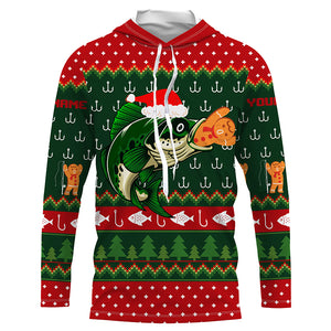 Ugly Christmas Sweater Gingerbread Bass Fishing Shirt, Christmas Fishing Gift for men, women, kid TTN104