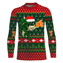 Load image into Gallery viewer, Ugly Christmas Sweater Gingerbread Bass Fishing Shirt, Christmas Fishing Gift for men, women, kid TTN104