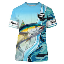 Load image into Gallery viewer, Tuna Fishing Shirts Blue Ocean Camouflage Performance Fishing Shirt, Sun Protection Long Sleeve, Perfect Gift for Fisherman TTN39