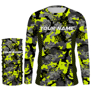 Colorful Fishing Camo Custom UV Long Sleeve Performance Fishing Shirts, Camouflage Fishing Apparel TTN82