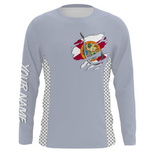 Load image into Gallery viewer, Florida Flag Fish Hook Custom UV Protection Long Sleeve performance Fishing Shirts TTN70