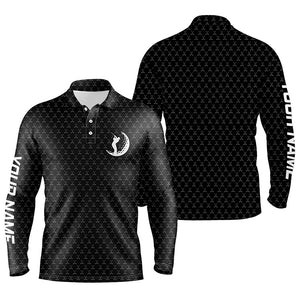 Men golf polo upf shirts custom name funny golf pattern, black polo shirt TTV85