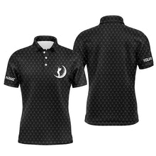 Load image into Gallery viewer, Men golf polo upf shirts custom name funny golf pattern, black polo shirt TTV85