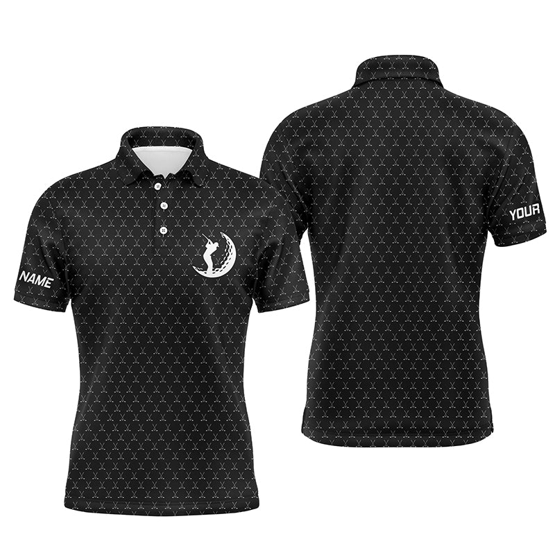 Men golf polo upf shirts custom name funny golf pattern, black polo shirt TTV85