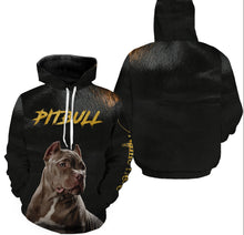Load image into Gallery viewer, Love Pitbull Hoodie Long Sleeve T-shirt| Custom Name Unisex Pitbull Shirt for Pitbull Owner Dog Lover| JTSD274