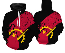 Load image into Gallery viewer, Angola flag all over full printing T-shirt, Long sleeve, Hoodie, Zip up hoodie - PQB15