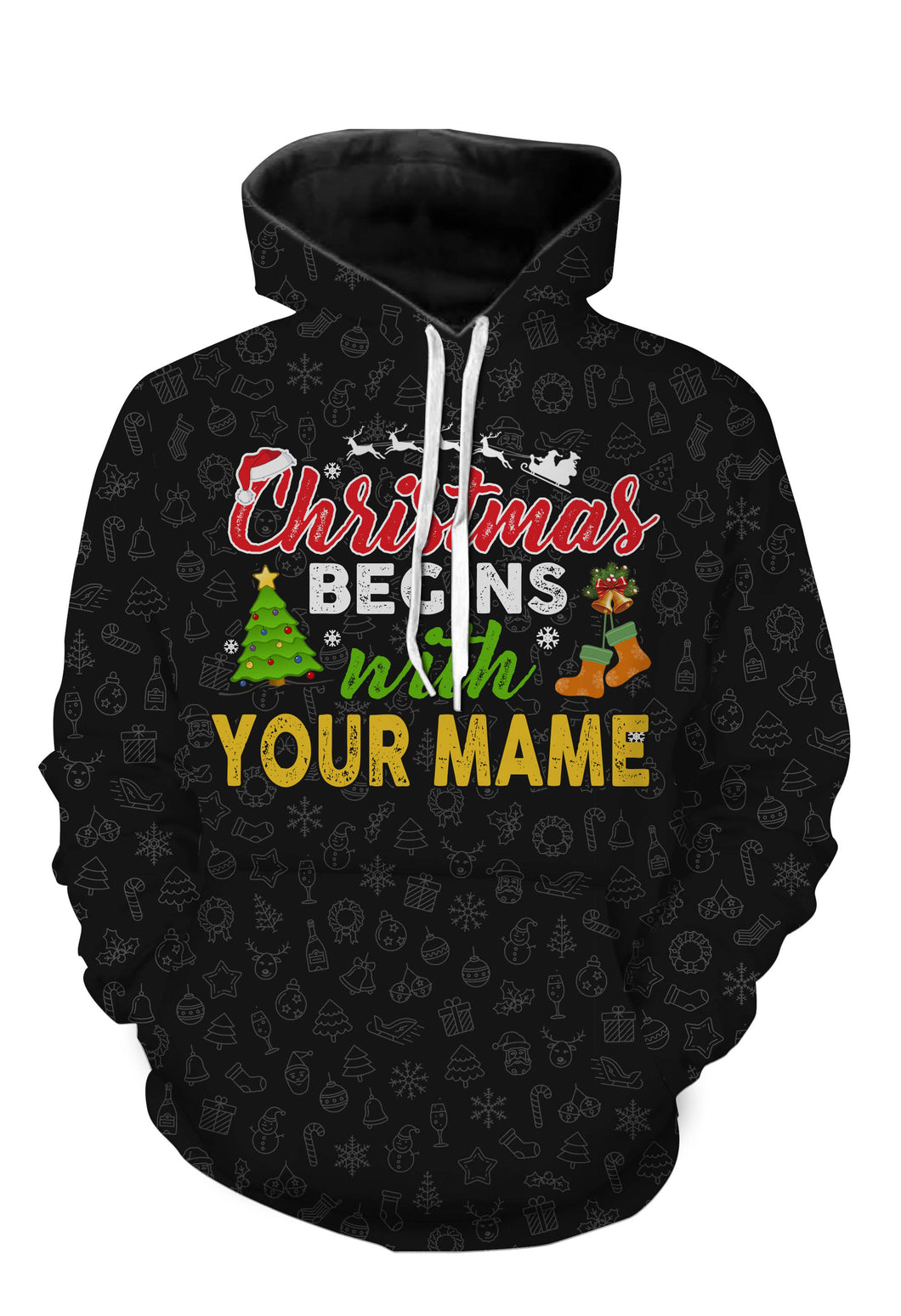 Christmas begins with my name funny christmas gift shirts, hoodie, long sleeves