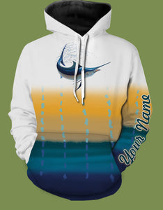 Marlin fishing shirts saltwater personalized custom fishing apparel shirts PQB11