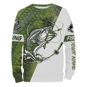 Bass scale tattoo customize name long sleeves fishing shirts, all over printing for men and women personalized gift TATS73