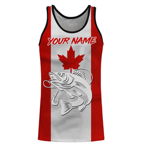 Walleye Fishing 3D Canadian Flag Customize name All over print shirts, fishing gift for men NQS470