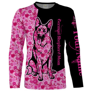German shepherd dog mom custom name full printing shirts, Personalized Gifts TATS205