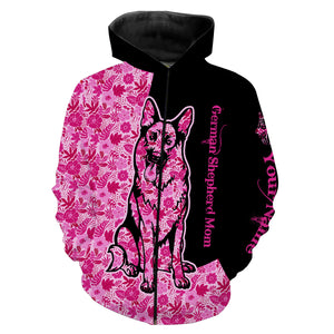 German shepherd dog mom custom name full printing shirts, Personalized Gifts TATS205