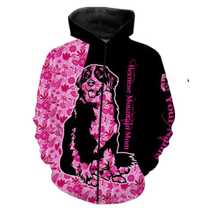 Bernese Mountain dog mom custom name full printing shirts, Personalized Gifts TATS206