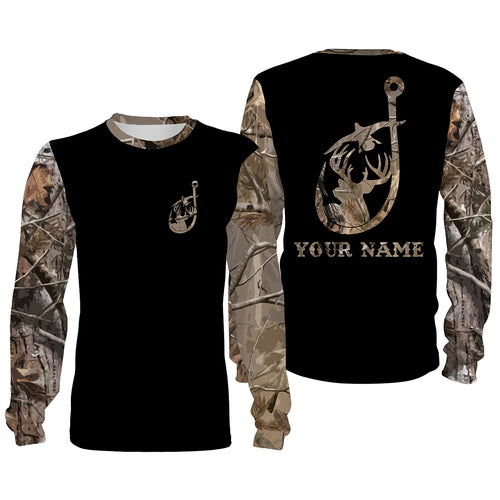 Hunting and fishing camouflage symbol custom name all over print shirts personalized gift