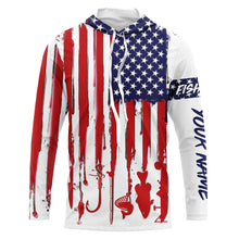 Load image into Gallery viewer, American flag UV protection fishing shirt gift for fisherman A11