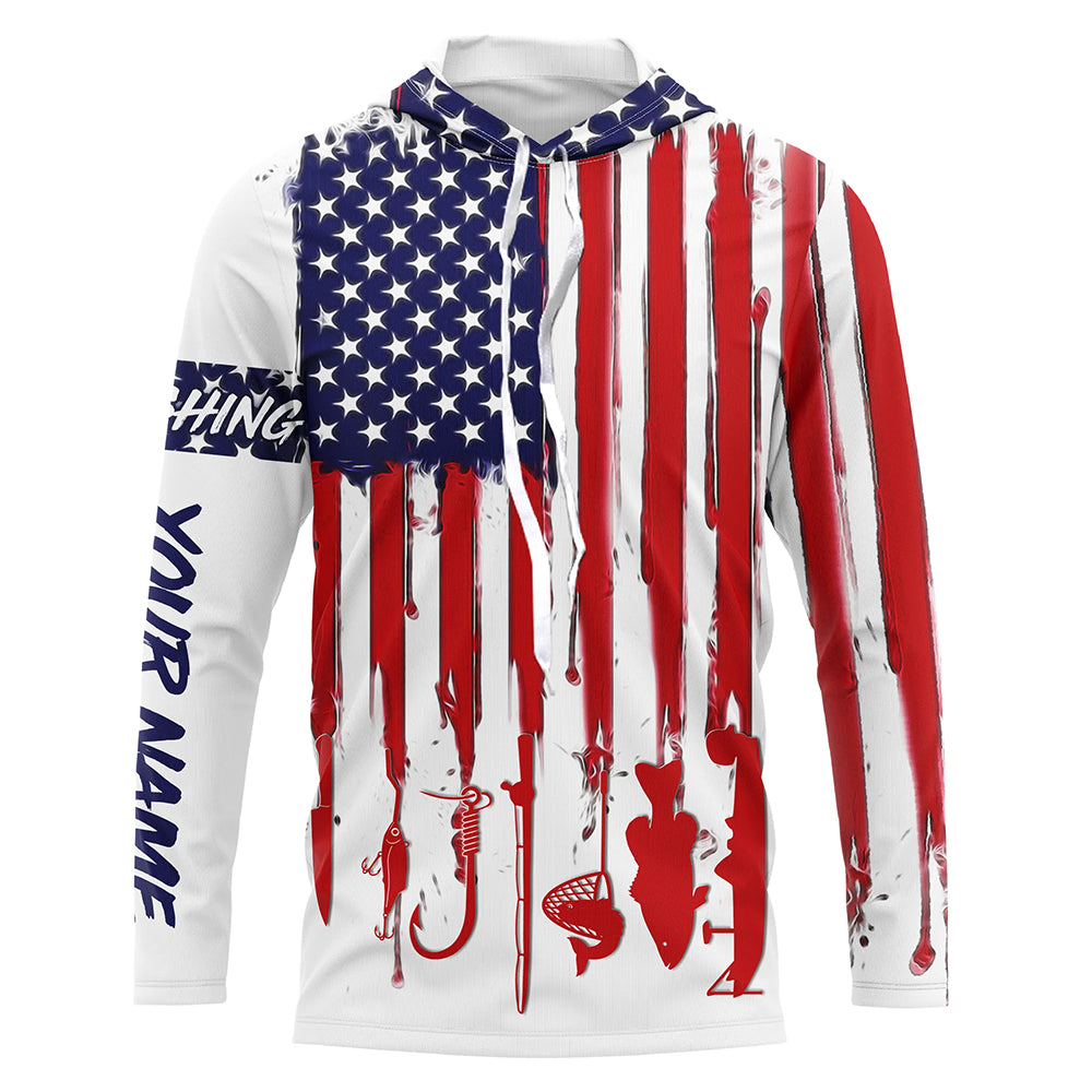 American Flag UV Protection Fishing Shirt Fishing Jersey For Fisherman A12