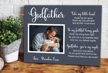 Load image into Gallery viewer, Godfather and mother gift, thank you gift for godparents, personalized photo, Godparent proposal, baptism gift