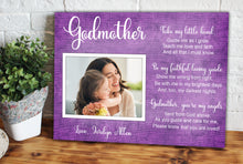 Load image into Gallery viewer, Godfather and mother gift, thank you gift for godparents, personalized photo, Godparent proposal, baptism gift