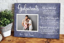 Load image into Gallery viewer, Godfather and mother gift, thank you gift for godparents, personalized photo, Godparent proposal, baptism gift